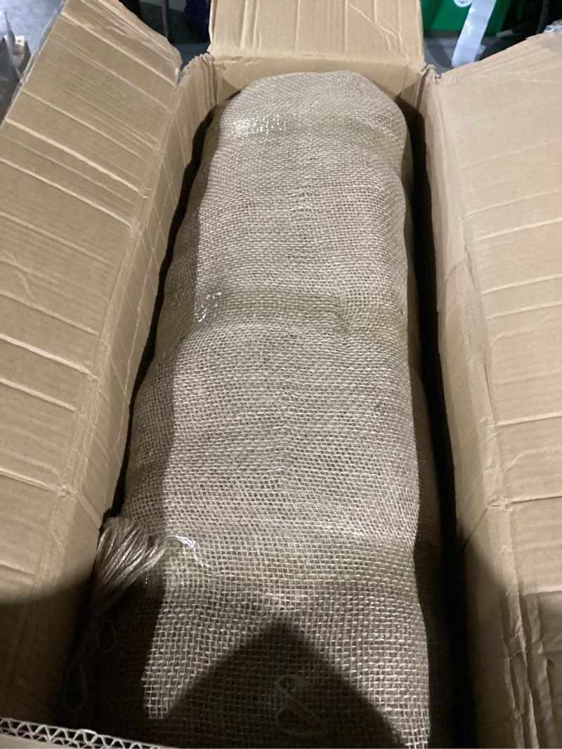 Condition photo showing Good Condition for 60" x 100 feet burlap fabric roll 33 yards – burlap fabric by the yard for tree wrap, garden plant cover, weed barrier, landscaping & diy crafts, ideal for outdoor winter protection