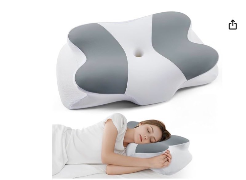 donama cervical neck pillow- ergonomic pillows for pain relief, contour memory foam pillow for side/