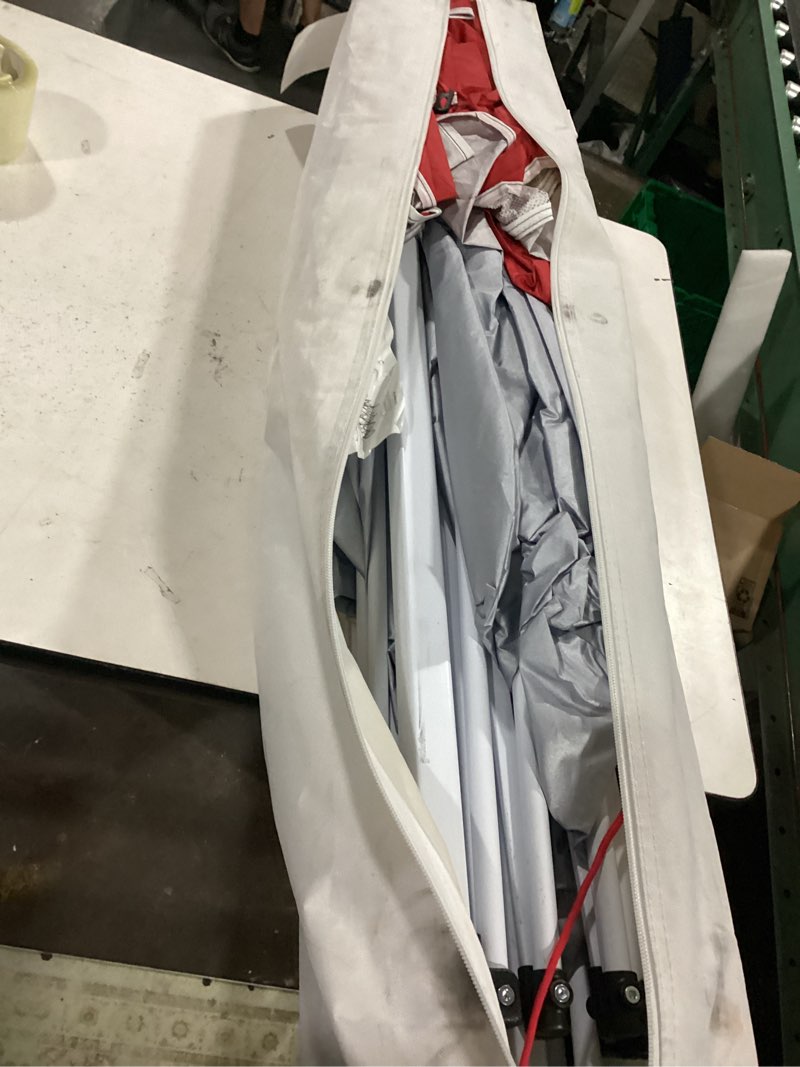 Condition photo showing Good Condition for ozark trail 10 ft x 10 ft instant canopy with simple push setup, straight leg, tailgating, camping & events, red/white/blue