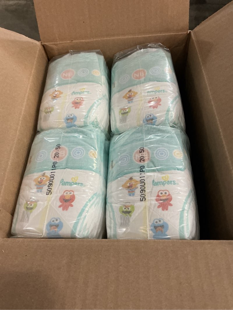 Condition photo showing New/Like New for ((Size 0 ))Pampers Diapers - Baby Dry -, 104 Count, Absorbent Disposable Newbort Diaper (Packaging May Vary) Newborn
