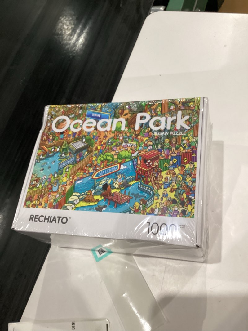 Condition photo showing New/Like New for Jigsaw Puzzles for Adults, 2 Pack 1000 Pieces Ocean Park Dinosaur Park Puzzle, Cartoon Painting Challenging Puzzles for Family Activity Game Nights Gifts Fidget Stress Relief