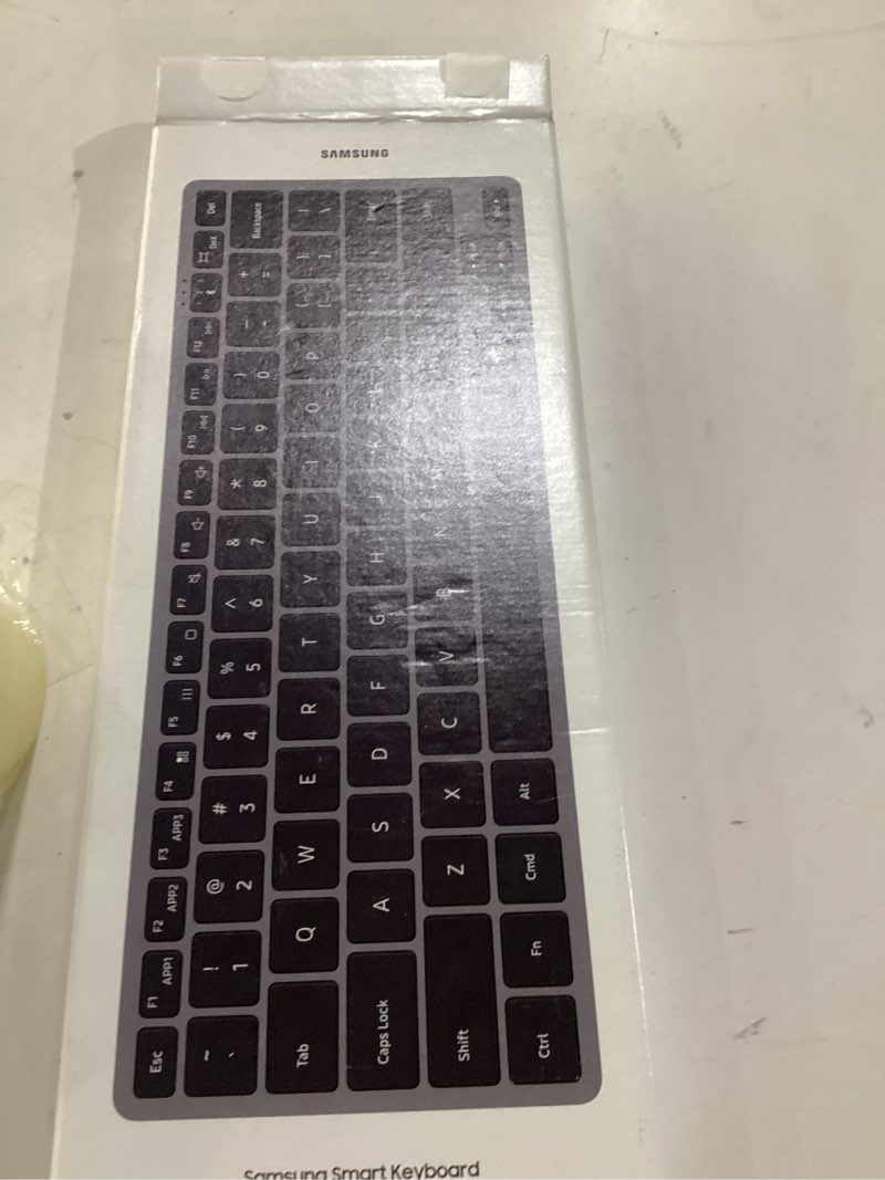 Condition photo showing As Is for samsung smart keyboard, bluetooth multi-device keyboard for galaxy phones, tablets & laptops, slim l