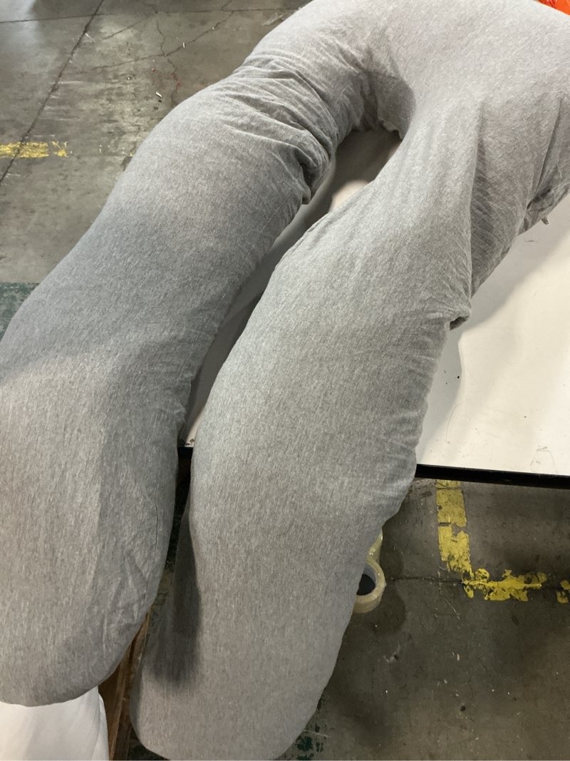 Condition photo showing As Is for Amagoing Cooling Pregnancy Pillow for Sleeping, U Shaped Maternity Full Body Pillow for Women with Hip, Leg, Back Pain Support, Removable Cooling Cover Included (Light Blue)