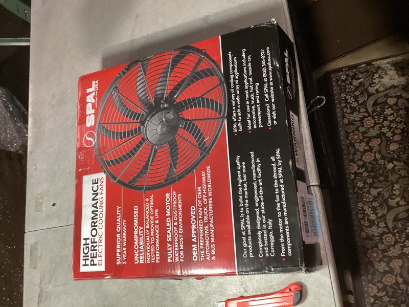 Condition photo showing New/Like New for SPAL 30102042 14" Puller Fan 12 Volt High Performance Curved Blade 1864 cfm VA08-AP71/LL-53A