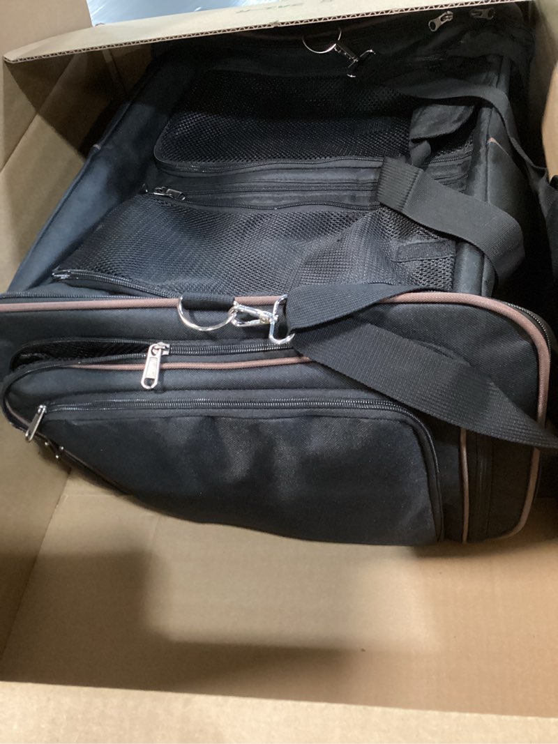 Condition photo showing Good Condition for Expandable Large Cat Carrier for Cats, Collapsible Extra Large Cat Travel Carrier with Litter Box for Car, 24"x17"x16" Soft-Sided Large Cat Condo Enclosures for Cats Under 30 lbs Grey Large