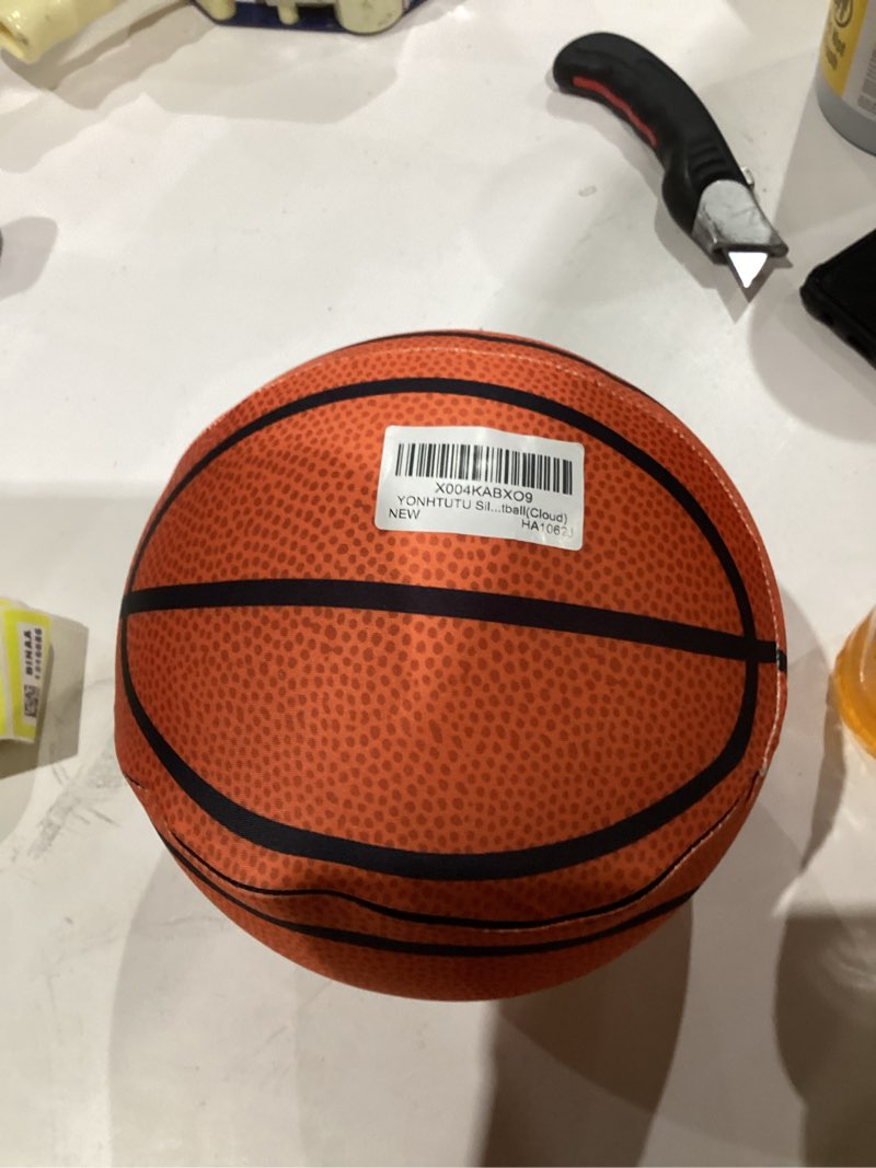 Condition photo showing As Is for Upgraded Silent Basketball Size 5, Indoor Soft Foam Basketball with Cover, Bounce Quiet Basket Ball for Indoor Training and Quiet Dribbling, Soundless Mute Noiseless Airless Balls