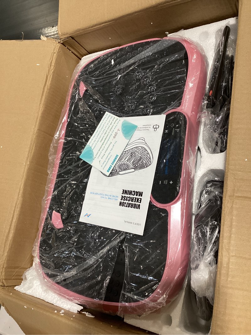 Condition photo showing As Is for axv vibration plate fitness platform exercise machine vibrating shaking full body shaker workout vibrate stand shake board sport gym for weight loss fat burner for women men slim-bt.pink