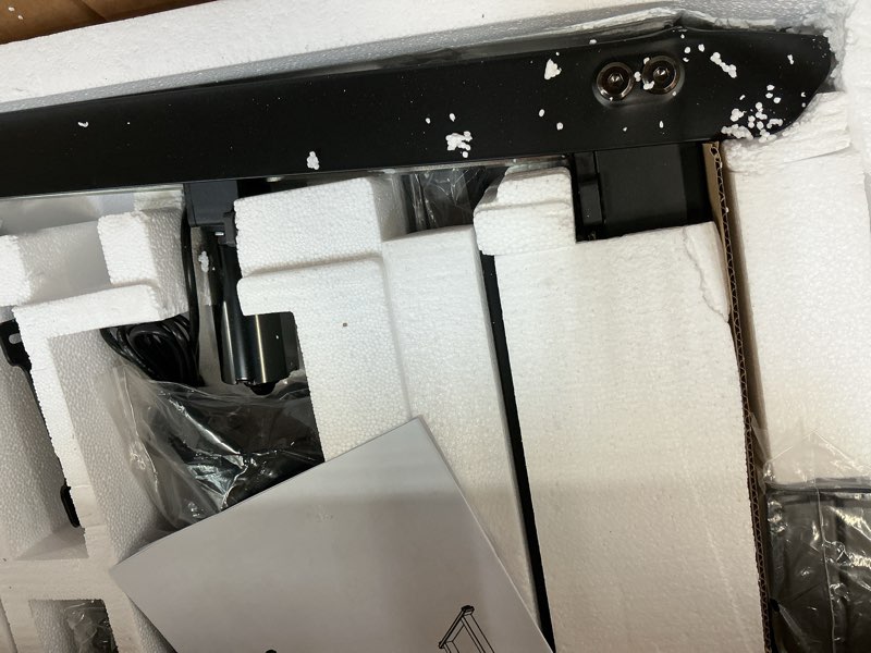 Condition photo showing Good Condition for 4-Leg Standing Desk Frame Dual Motor, Electric Adjustable Legs Compatible Desktop Size 39?-79?, 264 lbs Weight Capacity, Anti-collision Detection Stand Up Desk Frame Workstation, Black Frame Only 4 Leg Dual Motor Black