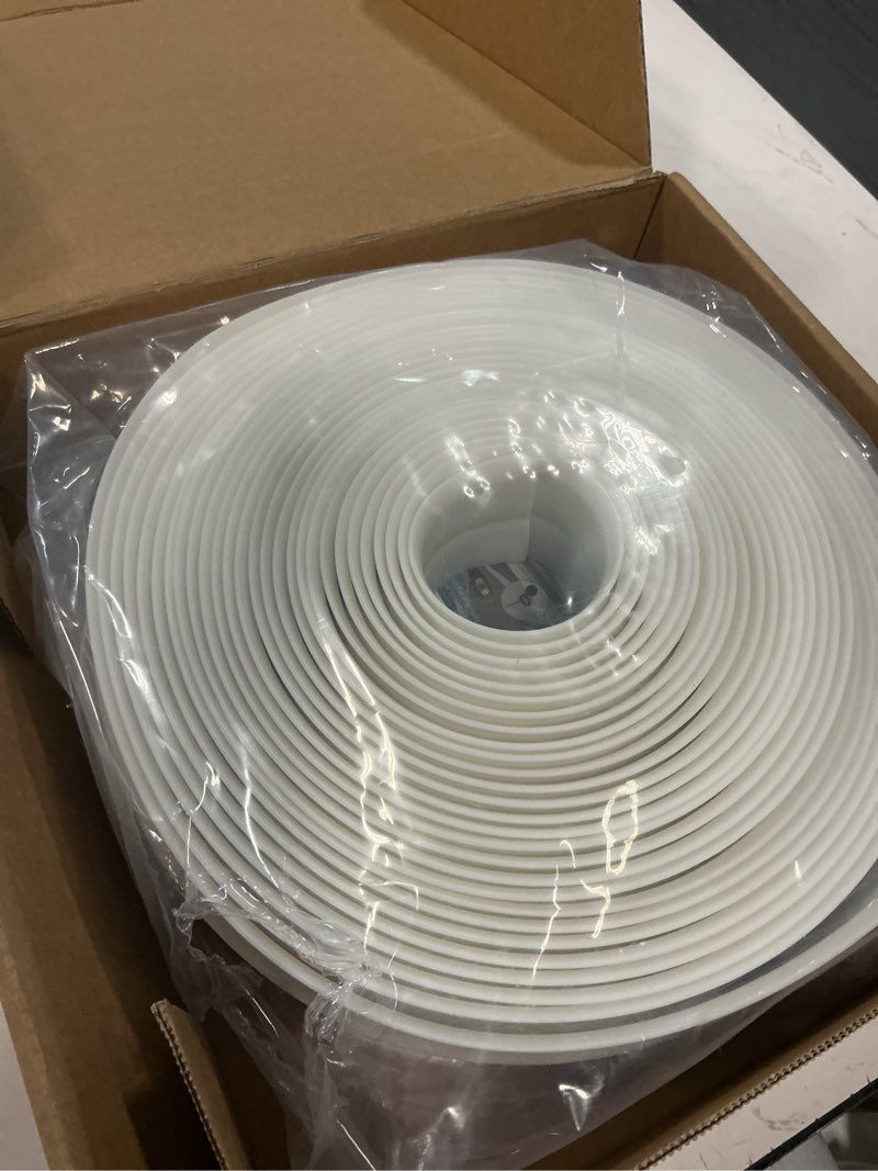 Condition photo showing Good Condition for garage door seal top and sides, 40 ft universal tpe weather stripping garage door trim seal weatherproofing garage door seals with nails and lids in white 40ft white
