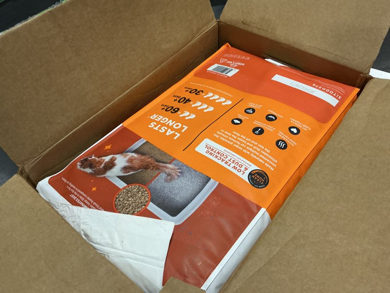 Condition photo showing As Is for world's best cat litter low tracking & dust control multiple cat unscented 32-pounds - natural ingredients, quick clumping, flushable & made in usa - long-lasting odor control & easy scooping 32lb