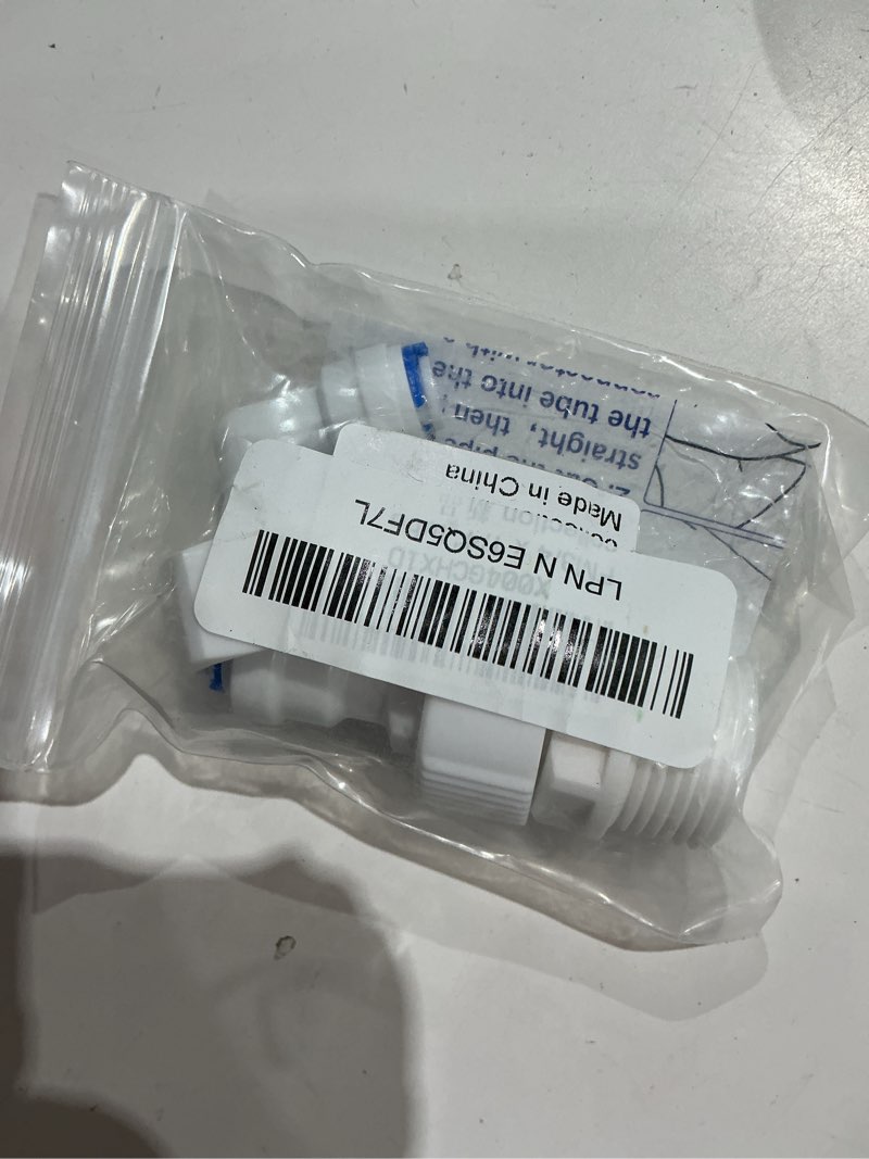 Condition photo showing Good Condition for 3/4"m & f to 1/4" push-fit adapter, 3 pcs | plastic ro water filter hose connector for garden hoses, pre-purifiers & water purifiers. 1/4” tube to 3/4” thread (3 styles mixed)
