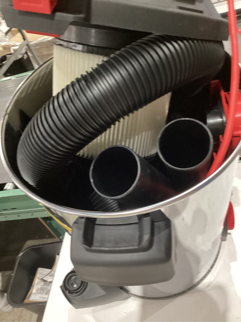 Condition photo showing As Is for shop-vac 12-gallon 6 hp corded wet/dry shop vacuum