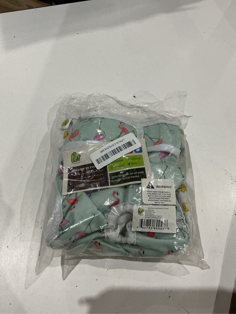 Condition photo showing Good Condition for pet magasin® super absorbent reusable dog diapers for females (3-pack) - ideal heat solution, washable doggie diapers for female dog - perfect doggie in heat & period (trending, m (14”-19” waist)) trending medium (14”-19” waist)