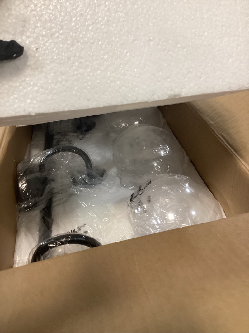 Condition photo showing Good Condition for Bathroom Light Fixtures, 3-Light Matte Black Vanity Lights with Globe Clear Glass, Modern Vanity Lighting Fixtures Over Mirror, AD-22280-3W-BK Black, 3-Light