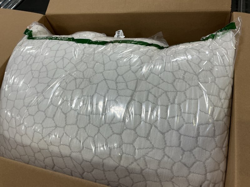 Condition photo showing Good Condition for Cooling Pillow Queen Size Set of 2, Adjustable Bed Pillows for Sleeping, Luxury Shredded Memory Foam Pillows 2 Pack,Soft Yet Supportive Firm Pillow for Side,Back,Stomach Sleepers,Gifts for Hot Sleeper Queen (2 Count) Original White (Cooling)