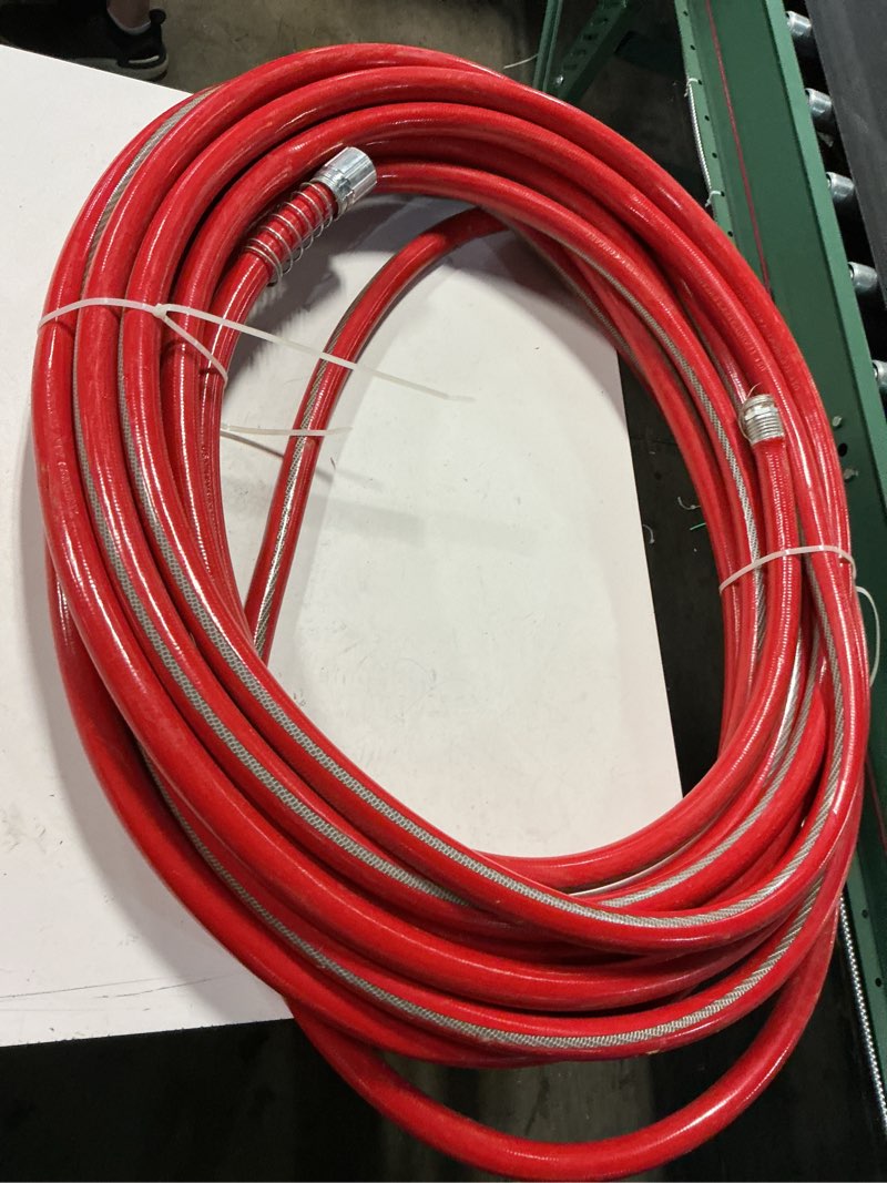 Condition photo showing As Is for neverkink xp teknor apex 3/4-in x 100-ft contractor -duty kink free vinyl red coiled