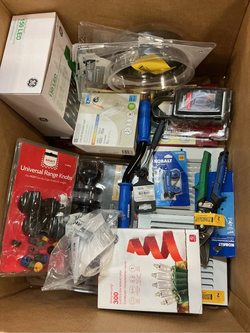 Condition photo showing As Is for Assorted Home Improvement Lot (Small Tools, Screw, Home Accessories, etc.)