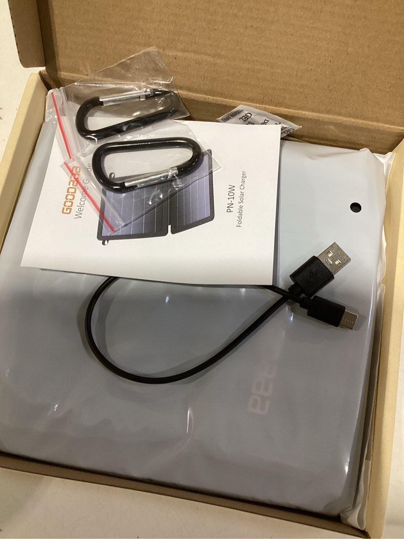 Condition photo showing Good Condition for goodaaa 30w portable solar panel with three outputs, usb qc 3.0 fast charging foldable solar charger, ip65 waterproof panels for outdoor, dual usb & one dc charger for phones, tablet, power station