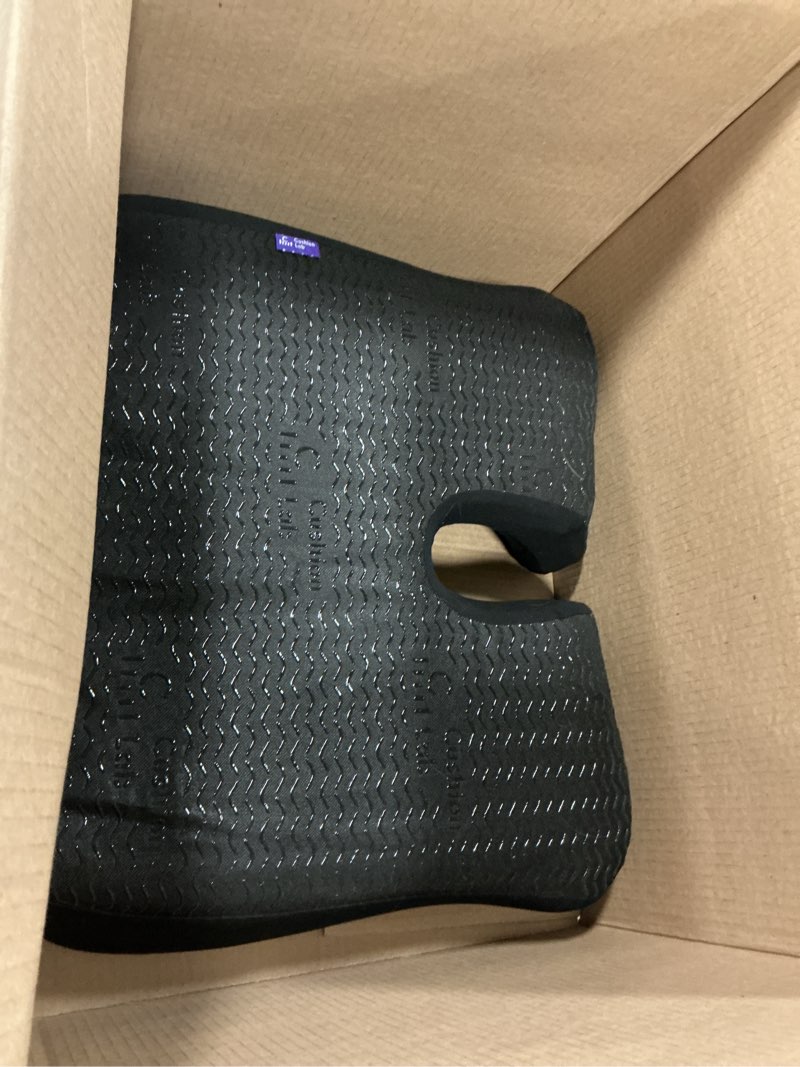 Condition photo showing As Is for Cushion Lab Patented Pressure Relief Seat Cushion for Long Sitting Hours on Office & Home Chair - Extra-Dense Memory Foam for Soft Support. Car Pad for Hip, Tailbone, Coccyx, Sciatica - Black