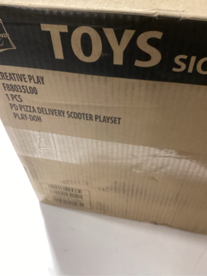 Condition photo showing New/Like New for Play-Doh Pizza Delivery Scooter Playset, Large Ride-On Play Food Preschool Toys, Toy Pizza Set for Kids, Arts & Crafts for Boys & Girls, Ages 3+