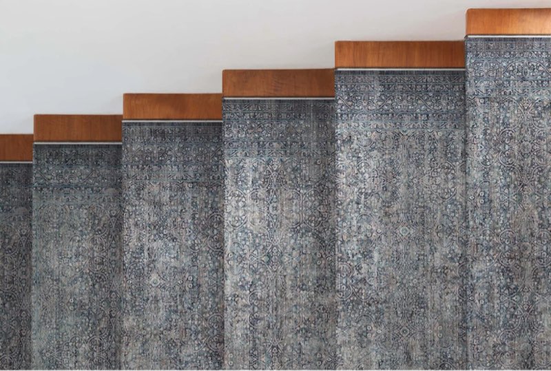 Asha Juliette blue custom size hallway stair runner - vintage persia