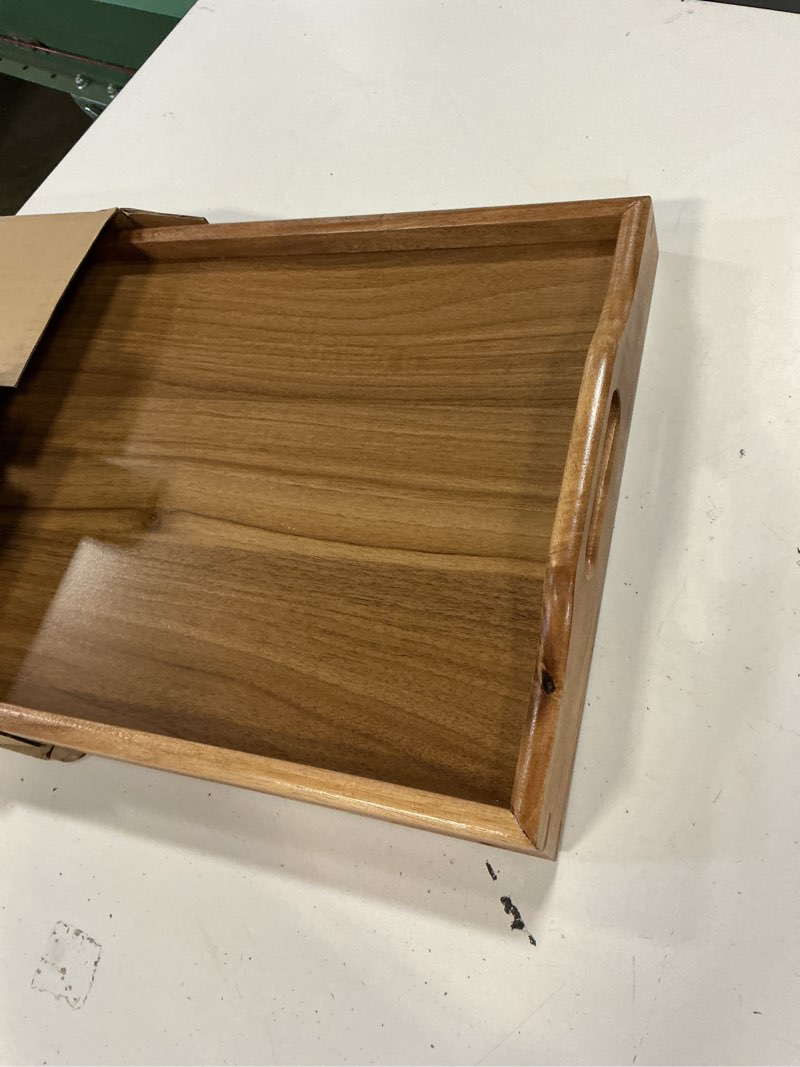 Condition photo showing Good Condition for Utoplike Acacia Bed Tray Table for Eating, Large Breakfast Tray with Folding Legs, Wood Serving Trays for Laptop Working