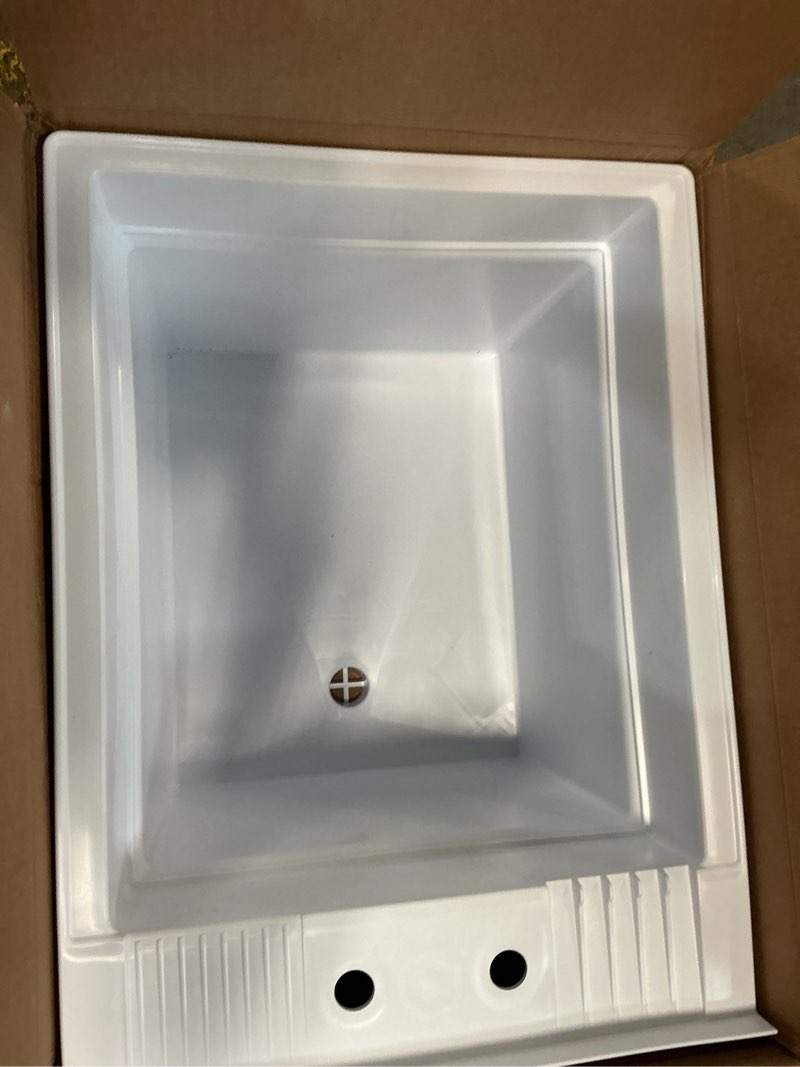 Project Source 18-in x 24-in 1 -Basin White Freestanding Utility tub with Drain with Faucet