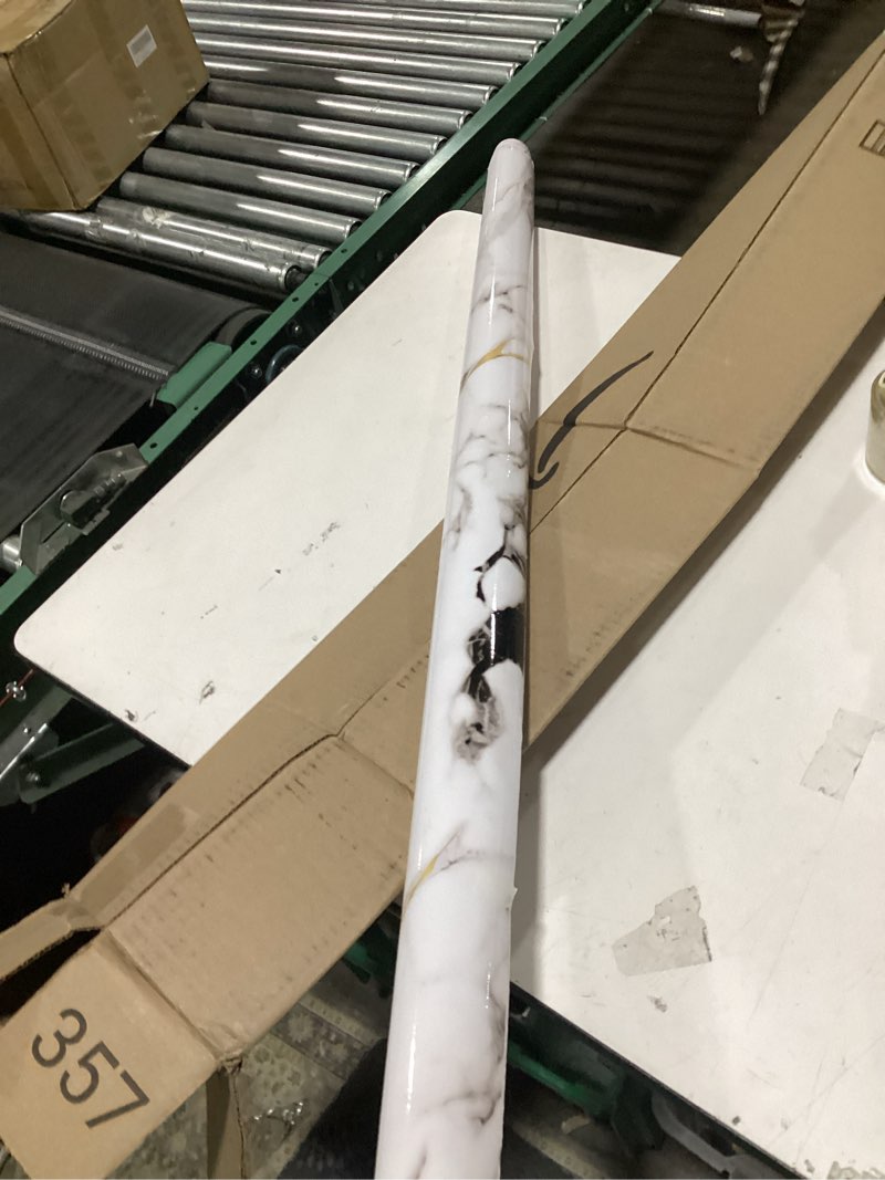 Condition photo showing As Is for boobest extra wide white marble contact paper 48"x196.8" thick marble countertop peel and stick marble wallpaper for tv wall backdrop bedroom bathroom sink waterproof self adhesive counter vinyl wrap 48" x 196.8" white