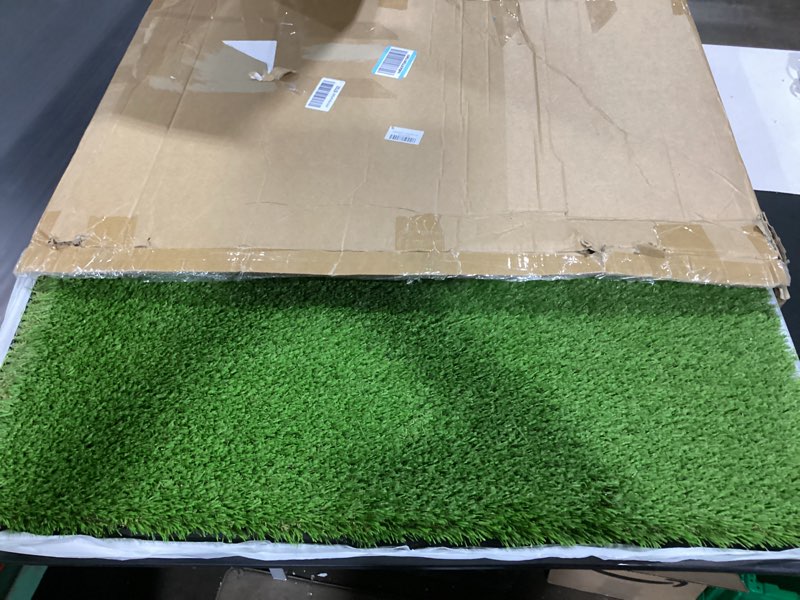 Condition photo showing Good Condition for dog grass pee pad with tray - fake turf grass non-shedding, odor resistant easy clean, eco-reusable indoor/outdoor puppy potty 34x23inches