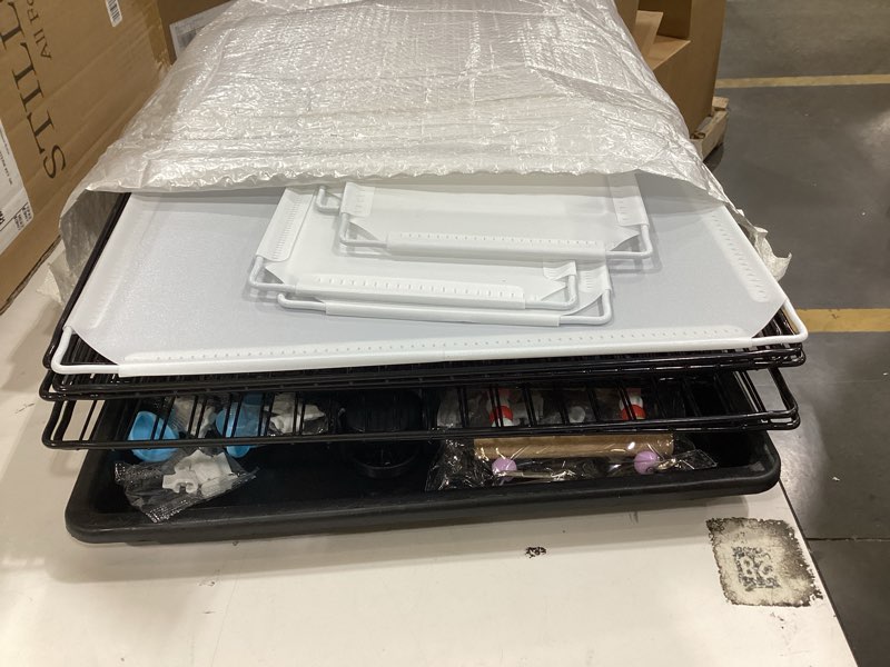 Condition photo showing New/Like New for Extra Large Bird Cage, Black Parakeet Cages with Rolling Stand & Wheels, Wide Birdcage for Parrots Cockatiels Conure Budgie Canary Finch Lovebird 14.2"L x 18.5"W x 53.2"H