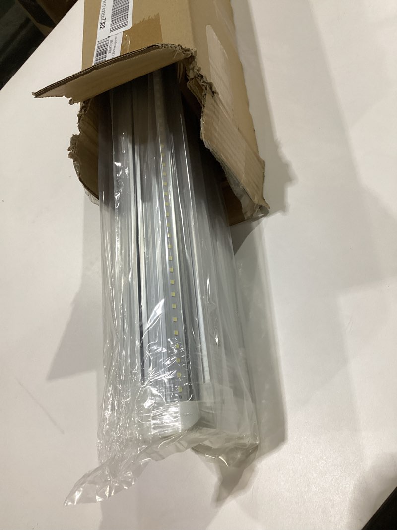 Condition photo showing New/Like New for Kihung (8 Pack) LED Shop Light 4ft, 40W 5200LM 6000K (Super Bright White), V Shape T8 LED Tube Light, Clear Cover, 4 Foot Strip Light Fixture for Garage Warehouse Workshop Basement 4ft - 6000K