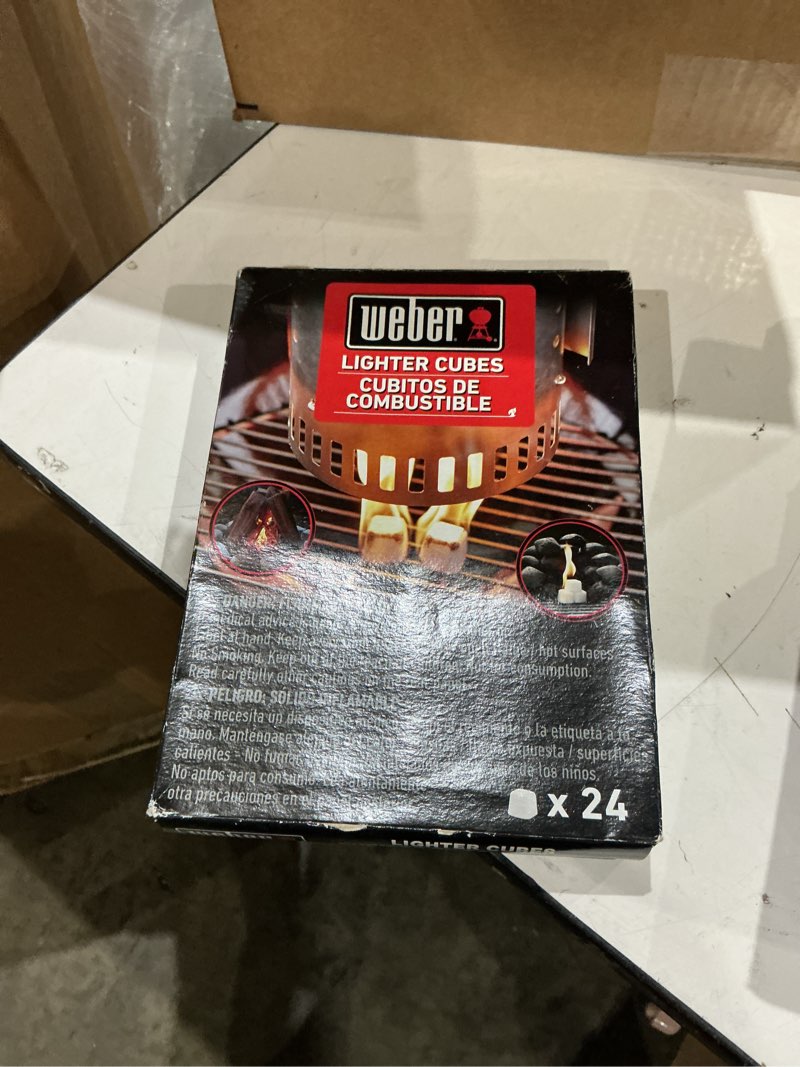 Condition photo showing New/Like New for weber lighter cubes, white, 24 count(pack of 4)