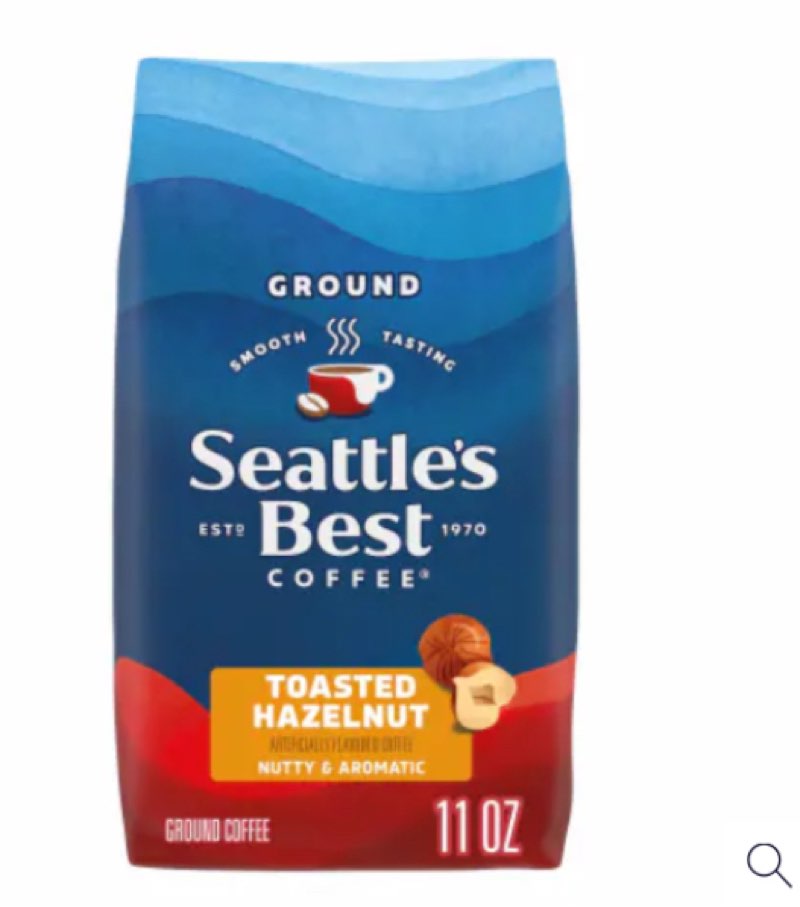 (Best by : /07/30/2025) Ground Coffee Hazelnut Flavored 12oz  Ground Coffee pack of 6 bags 