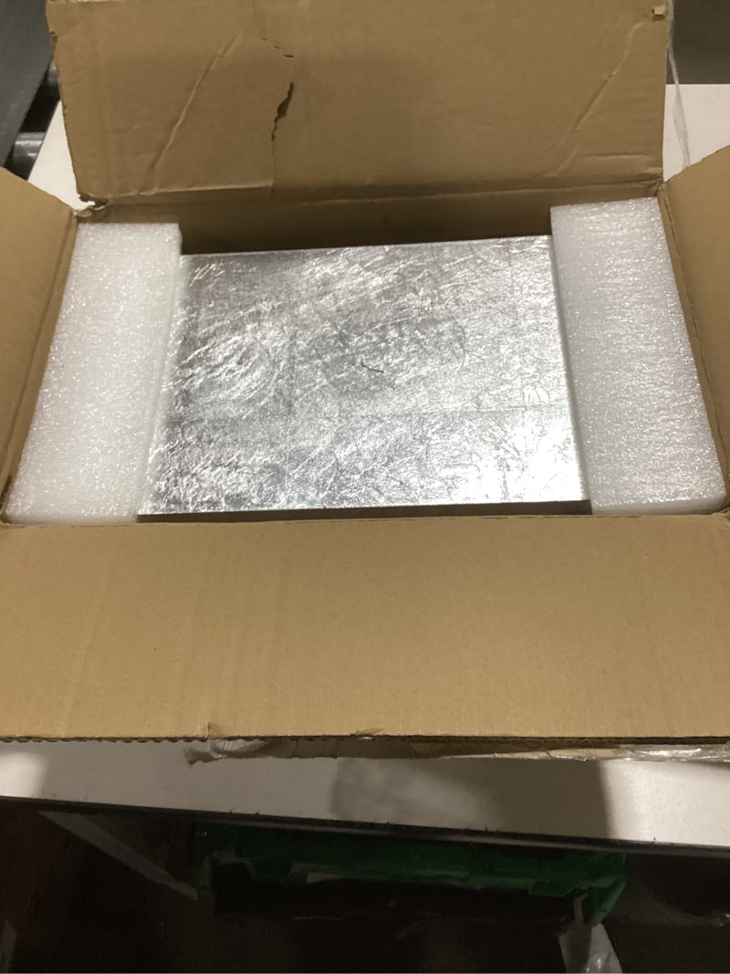 Condition photo showing New/Like New for Galt International Storage Box Set Decorative Storage Box w/Hinged Lid Classic Design Wood Decor Boxes with Geometric Clasp Storage for Bedroom & Home - Set of 2 (Silver)