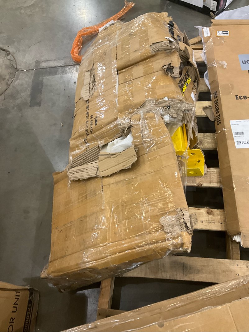 Condition photo showing As Is for 2 Ton Folding Hydraulic Engine Hoist with Load Leveler 4400 LBS Capacity Heavy Duty Cherry Picker 6 Swivel Wheels&Hydraulic Pump Adjustable Boom (0.5T-2T) for Garage Workshop Warehouse Yellow Engine Hoist with Leveler Yellow