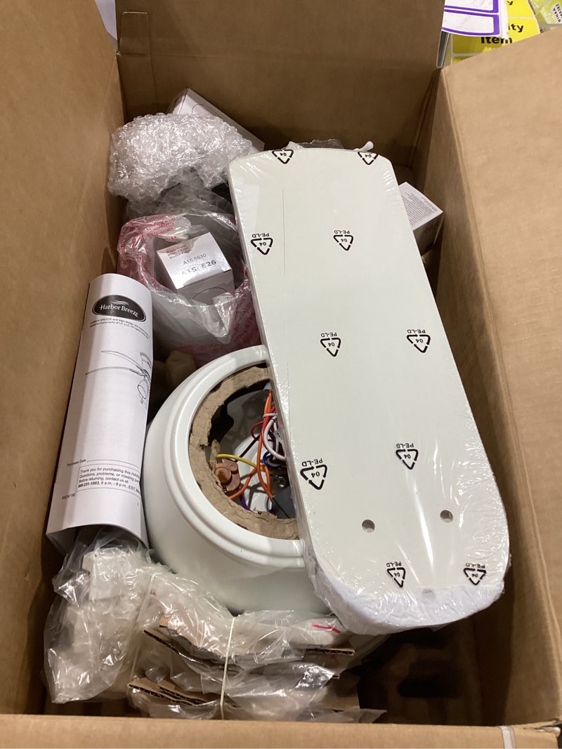 Condition photo showing Good Condition for harbor breeze centreville 42-in white led indoor flush mount ceiling fan with light (5-blade)