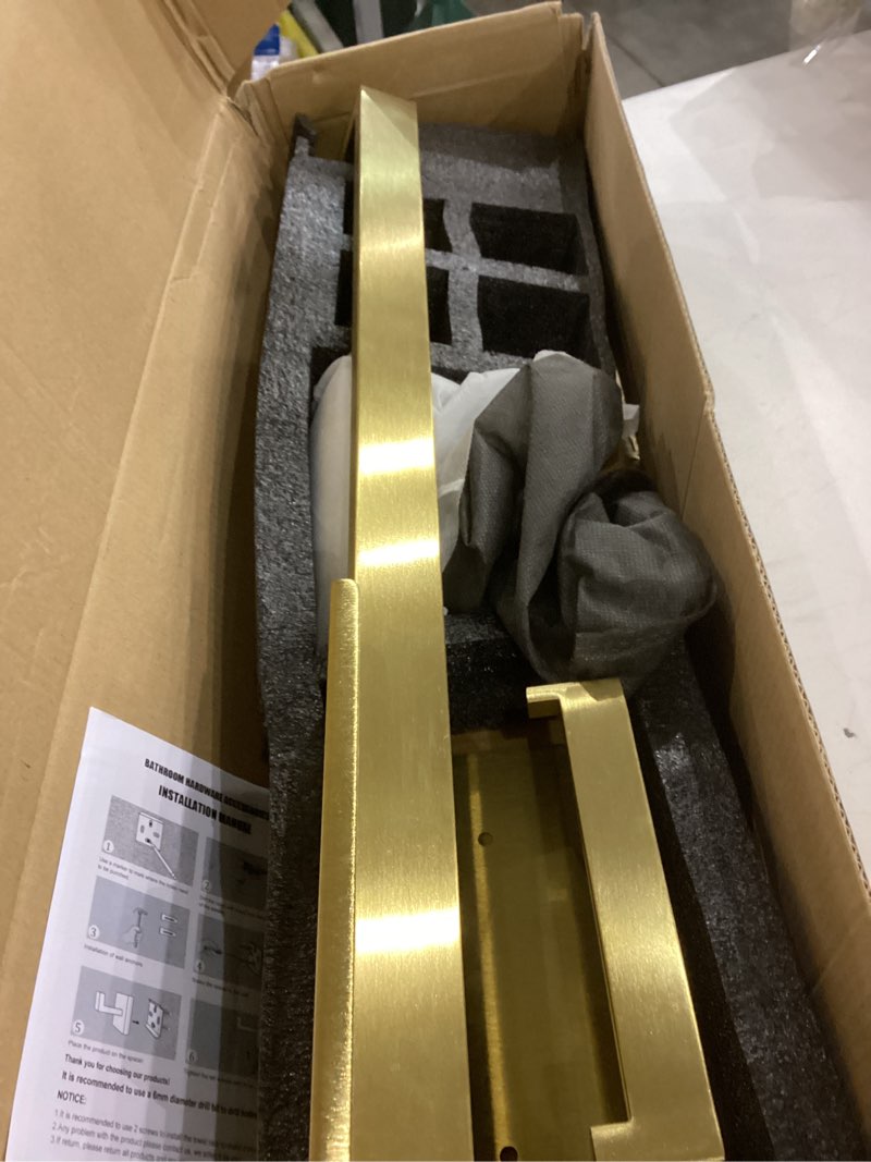 Brushed Gold Towel Bar Set 5 Pieces Bathroom Hardware Accessories Set,Upgraded Toilet Paper Holder w