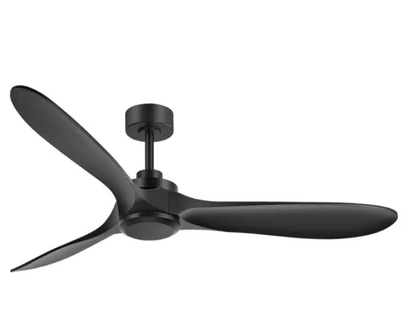 Lesha 60 in. Indoor 6-Fan Speeds Black Ceiling Fan with Reversible DC Motor, Downrod and Remote Included
