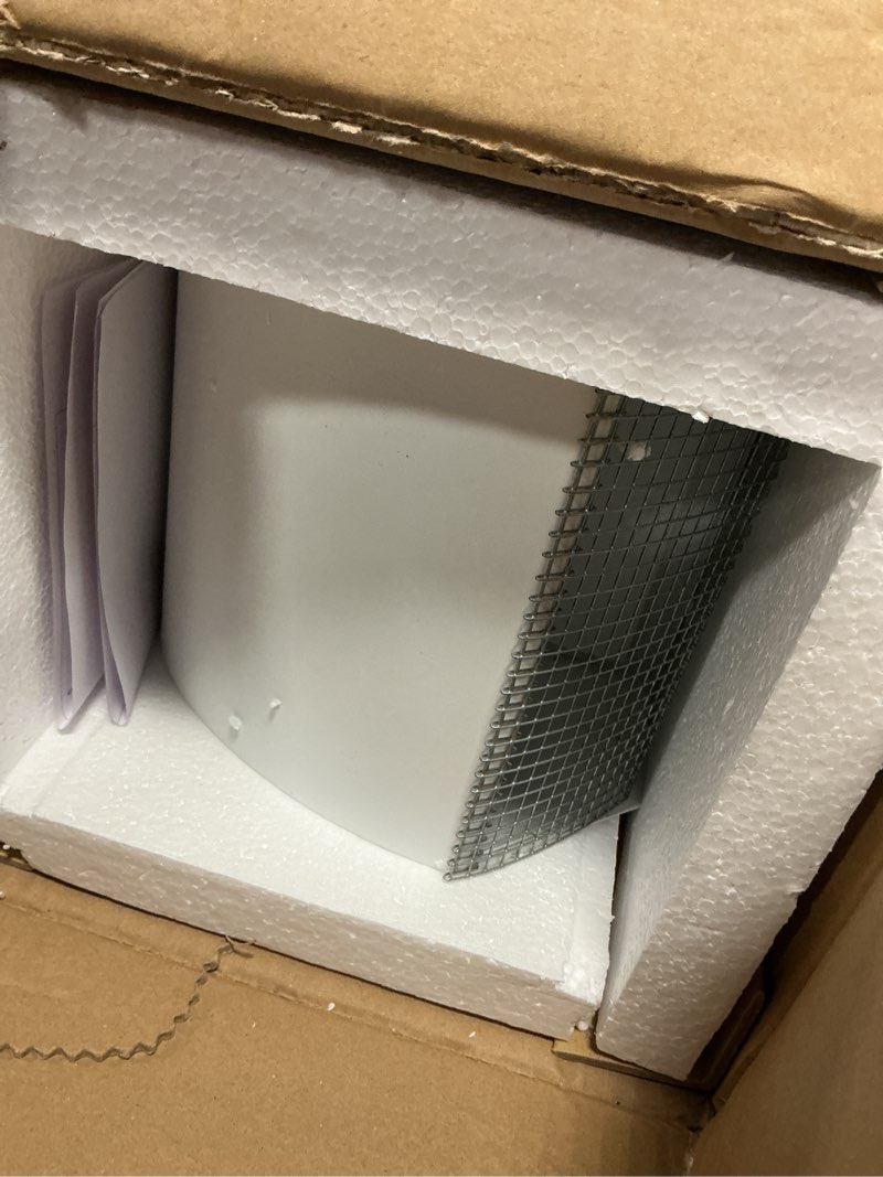 Condition photo showing New/Like New for 6 Inch Steel Hooded Wall Vent with Screen,Arc-Shaped Wall Vent for Ventilation and Exhaust,Suit for Residential Housing and Industrial Facilities,White 6 Inch Pure White
