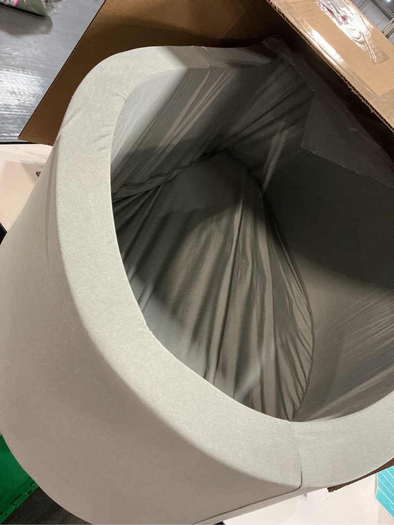 Condition photo showing As Is for Lvimilio Portable Toddler Travel Bed, Foldable Kids Floor Bed for Home/Travel with Foam Mattres, Toddler Cot for Kids Aged 1-4, Velvet Fabric Light Gray