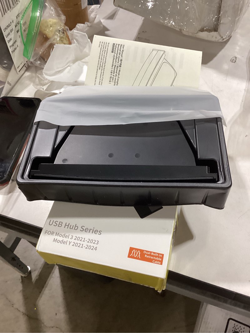 Condition photo showing Good Condition for car usb hub charger for tesla center console with fast charging retractable cables phone charger docking station accessories(2 type-c(model y 2021-2024 & model 3 2021-2023)) 2 type-c(model y 21-24 & model 3 21-23)