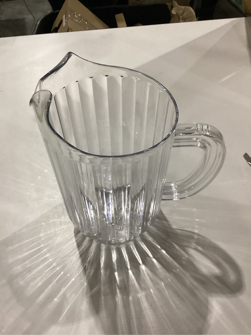 Condition photo showing New/Like New for New Star Foodservice Commercial Polycarbonate Water Pitcher, 60 oz, Clear, pack of 12