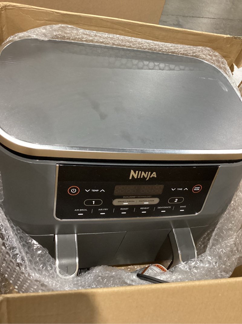 Condition photo showing Good Condition for ninja dz201 foodi 8 quart 6-in-1 dualzone 2-basket air fryer with 2 independent frying baskets, match cook & smart finish to roast, broil, dehydrate & more for quick, easy meals, grey 8qt grey