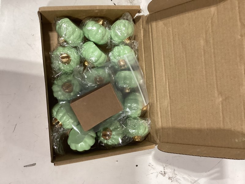 Condition photo showing As Is for Yaomiao 16 Pcs Thanksgiving Table Decor Pumpkin Place Card Holders Mini Name Number Holders for Thanksgiving Table Setting Fall Autumn Party Photo Picture Wedding Decor(Green)