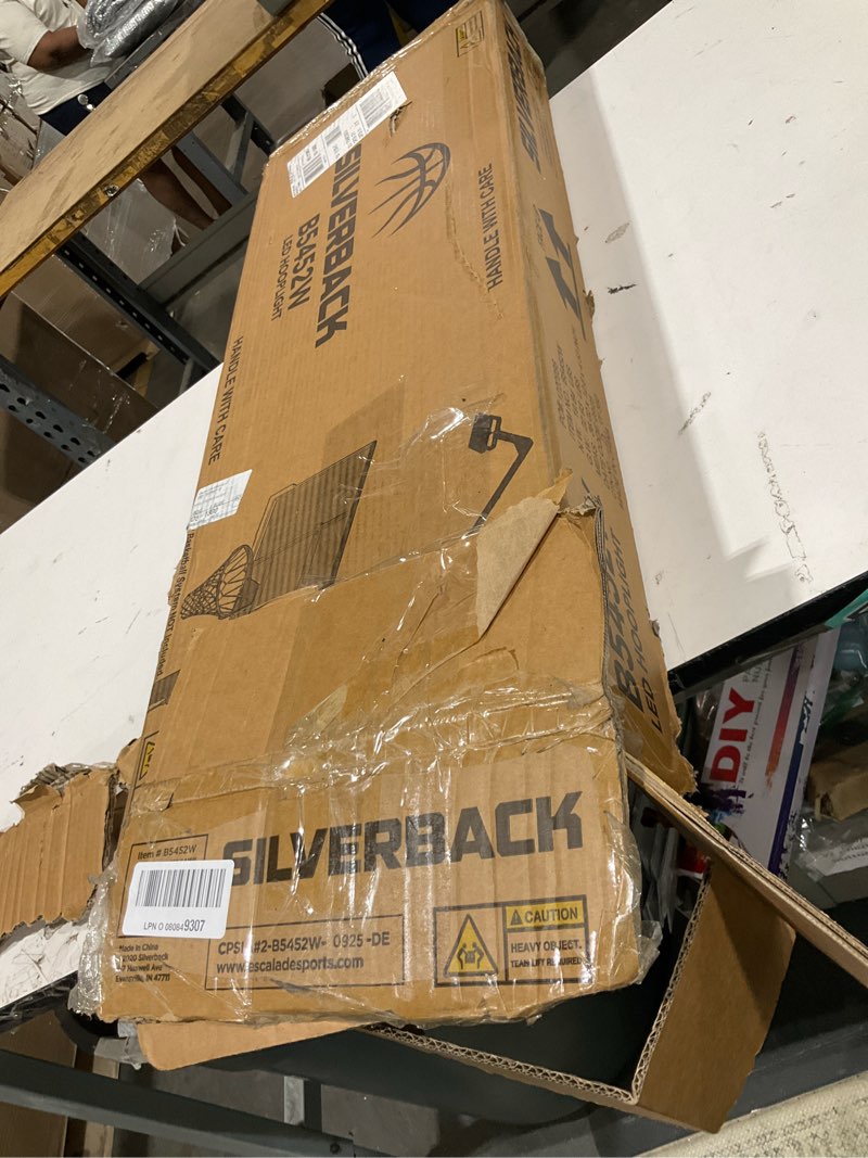 Condition photo showing As Is for silverback led basketball hoop light illuminates backboard, rim, and court and fits square silverback and goaliath in-ground hoops