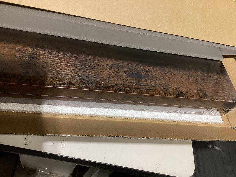 Condition photo showing New/Like New for bayka floating shelves, 22.5 inches rustic wood wall shelves for bathroom?bedroom, living room, kitchen & book, hanging display decor organization shelf with 22 lbs capacity (rustic brown) b. rustic brown - americana farmhouse style 22.5inches