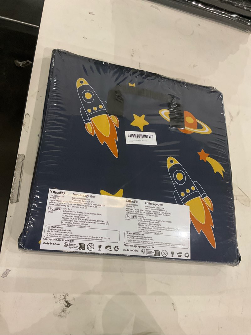 YOHOOLYO 2 In 1 Toy Storage Play Mat, Storage Box for Kids Children Space Adventures Design,Nursery,