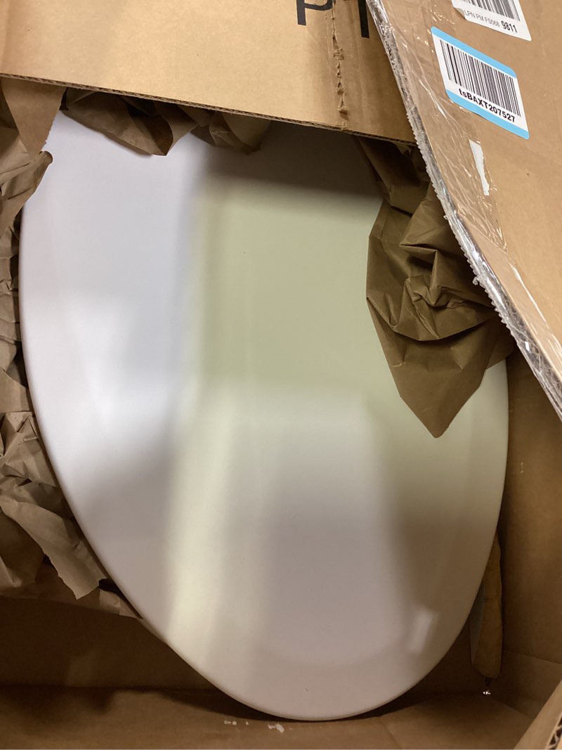 Condition photo showing As Is for Bemis 1500EC 390 Lift-Off Wood Elongated Toilet Seat, Cotton White (Pack of 1)