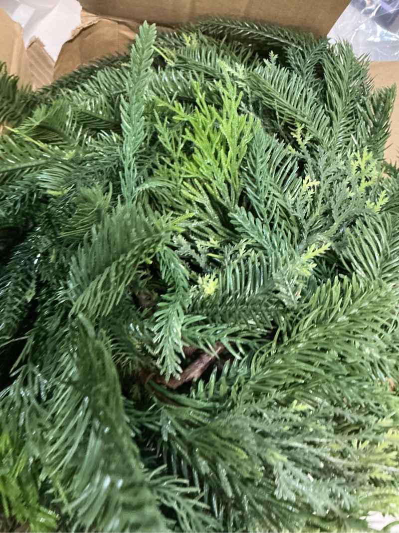 Condition photo showing Good Condition for Advancent Dark Green Christmas Pine Garland Wall Decor Outdoor Christmas Decoration Dark Handmade Pine Christmas Party Decoration Kits