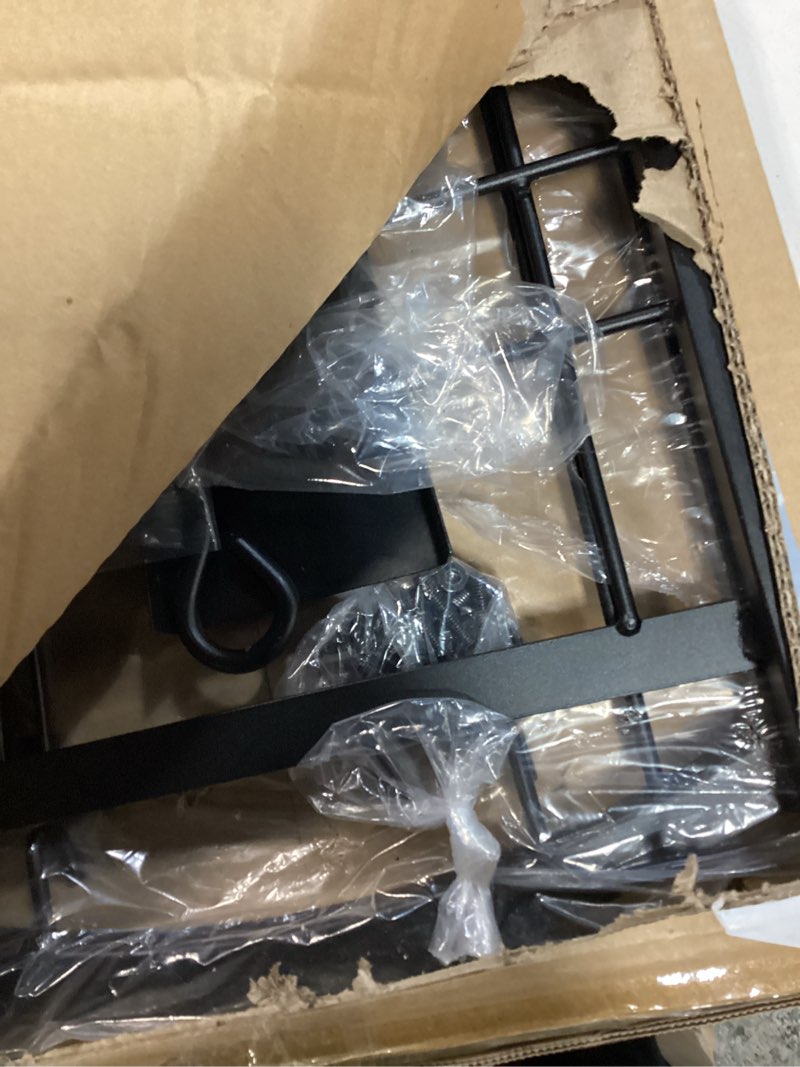 Condition photo showing Good Condition for Mr IRONSTONE Firewood Rack with Fireplace Tools Set, Fireplace Tool Rack for Indoor Outdoor Fire Log Holder Wrought Iron Large Wood Stove with Firepit Tools, Brush, Shovel, Poker, Tongs, Black